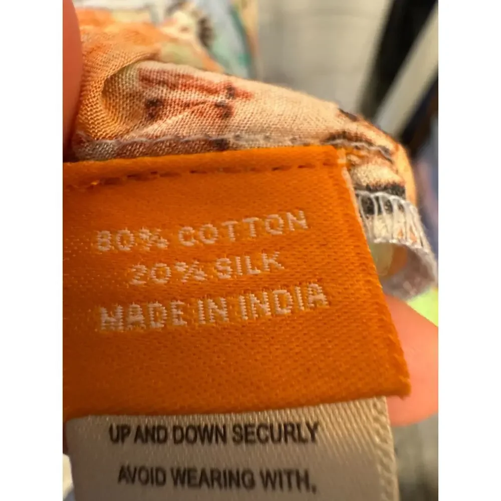 Oliphant Size Large Maxi Dress Sleeveless Fun Flirty Ruffles Tropical - Picture 5 of 6